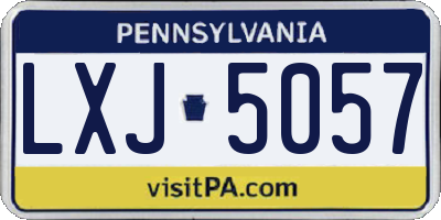 PA license plate LXJ5057