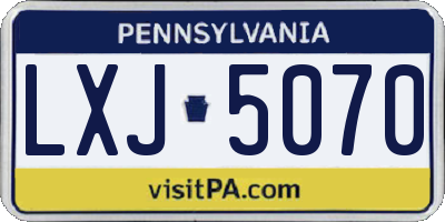 PA license plate LXJ5070