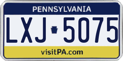 PA license plate LXJ5075
