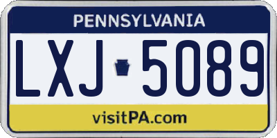 PA license plate LXJ5089