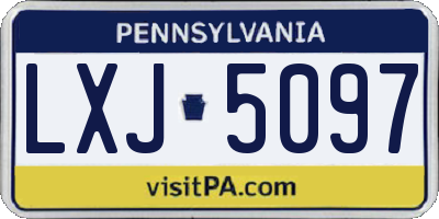 PA license plate LXJ5097