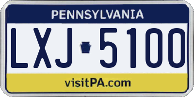 PA license plate LXJ5100