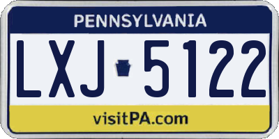PA license plate LXJ5122