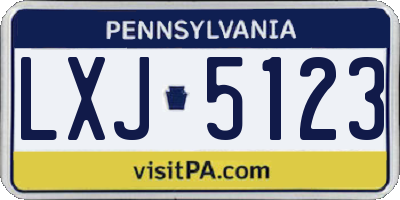 PA license plate LXJ5123
