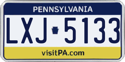 PA license plate LXJ5133
