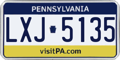 PA license plate LXJ5135