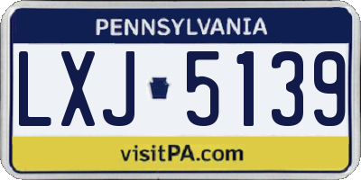 PA license plate LXJ5139
