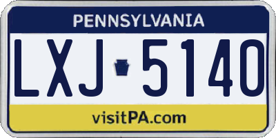 PA license plate LXJ5140