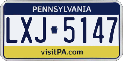 PA license plate LXJ5147