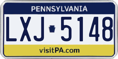 PA license plate LXJ5148