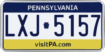 PA license plate LXJ5157