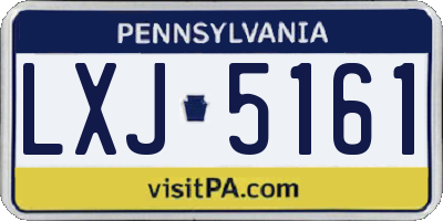 PA license plate LXJ5161
