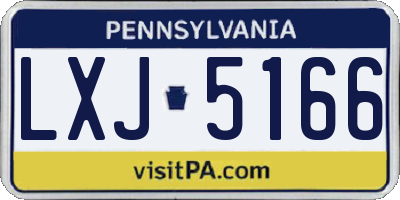 PA license plate LXJ5166