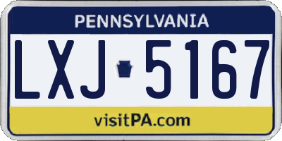 PA license plate LXJ5167