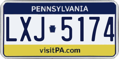 PA license plate LXJ5174