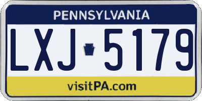 PA license plate LXJ5179