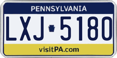 PA license plate LXJ5180
