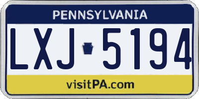 PA license plate LXJ5194