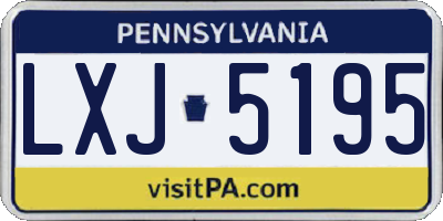 PA license plate LXJ5195