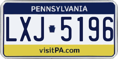 PA license plate LXJ5196
