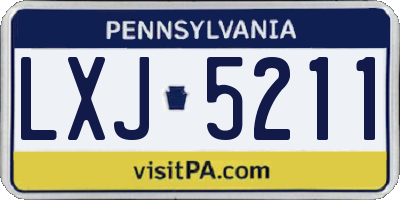 PA license plate LXJ5211