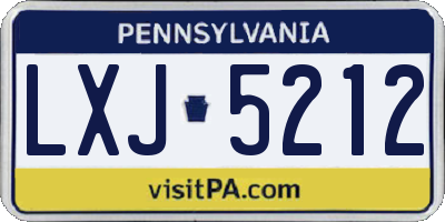 PA license plate LXJ5212