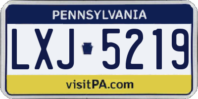 PA license plate LXJ5219