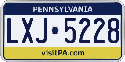 PA license plate LXJ5228