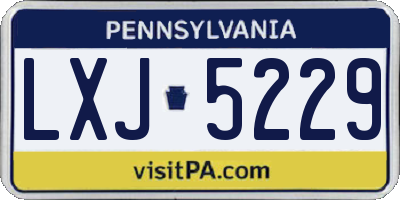 PA license plate LXJ5229