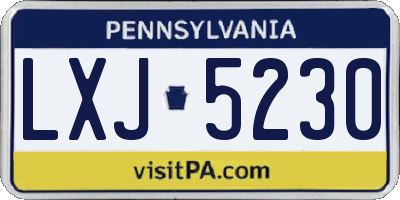 PA license plate LXJ5230