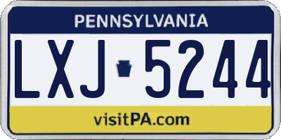 PA license plate LXJ5244