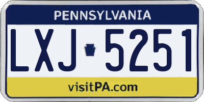 PA license plate LXJ5251