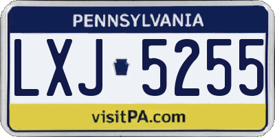 PA license plate LXJ5255