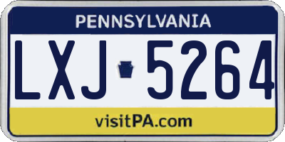 PA license plate LXJ5264