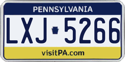 PA license plate LXJ5266