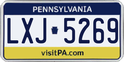 PA license plate LXJ5269