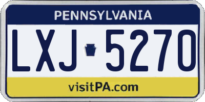 PA license plate LXJ5270