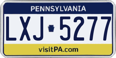 PA license plate LXJ5277