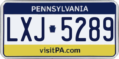 PA license plate LXJ5289