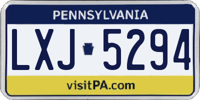 PA license plate LXJ5294