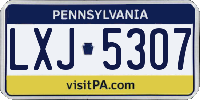 PA license plate LXJ5307