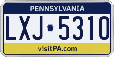 PA license plate LXJ5310