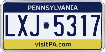 PA license plate LXJ5317