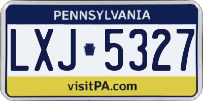 PA license plate LXJ5327