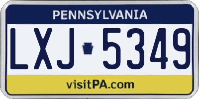 PA license plate LXJ5349