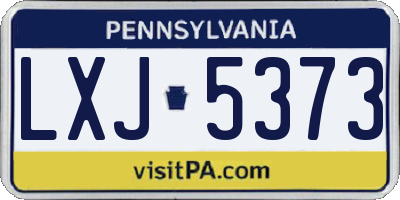 PA license plate LXJ5373
