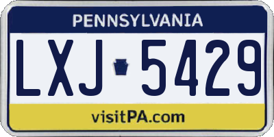 PA license plate LXJ5429