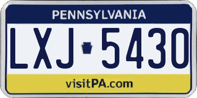 PA license plate LXJ5430