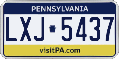 PA license plate LXJ5437
