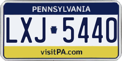 PA license plate LXJ5440